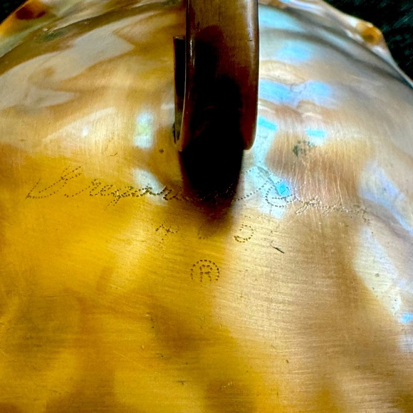 Gregorian Copper Centerpiece - Bowl with 2 Tapered Candle Holders - USA/Vintage - Picture 6 of 6